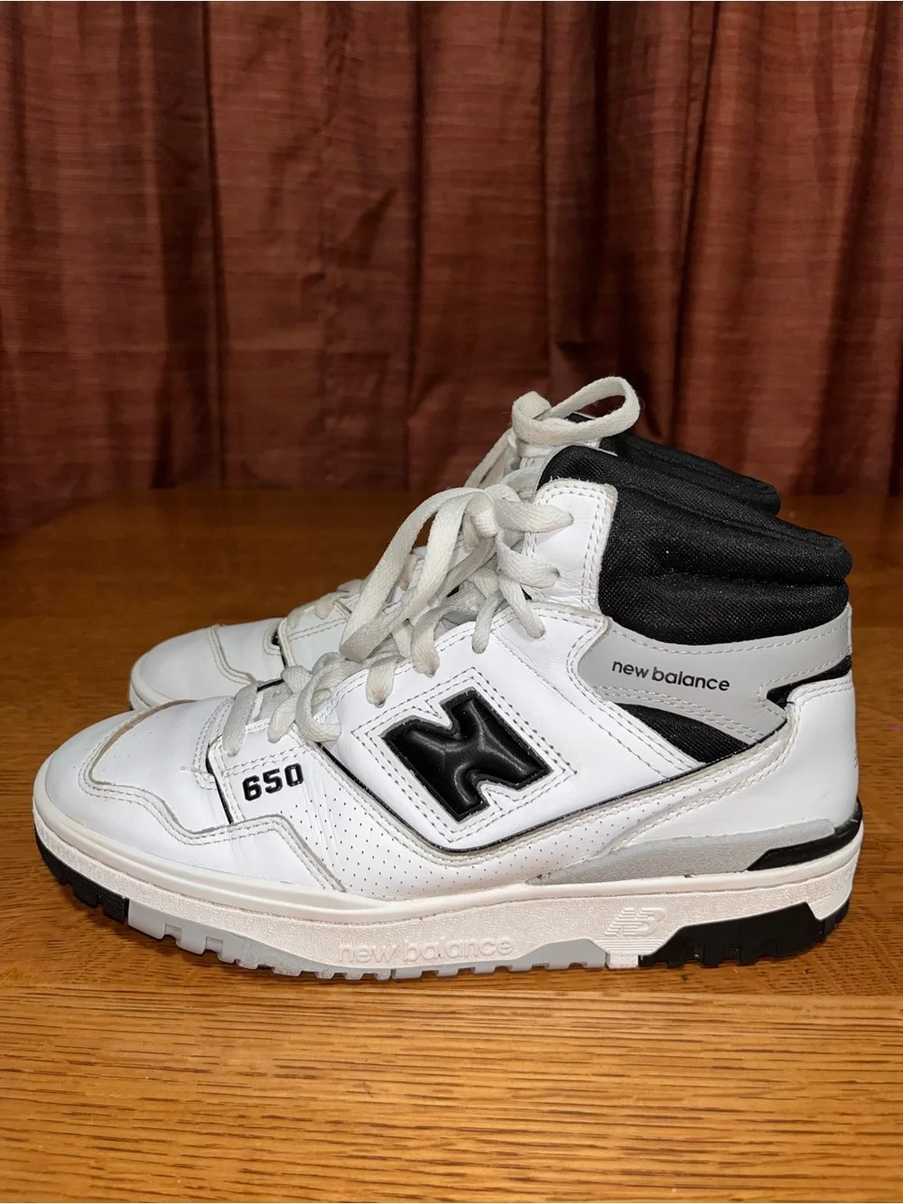 New Balance 650 White Black Men’s Size 8 Width D BB650RCE High Top Sneakers